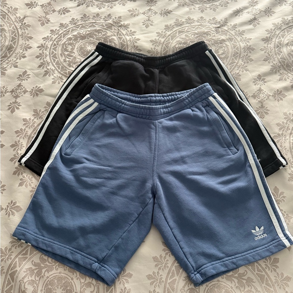 Adidas Men's Blue and Black Shorts Set L
